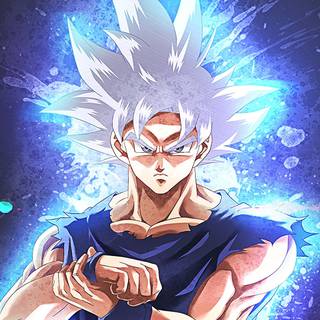Blue hair Goku wallpaper