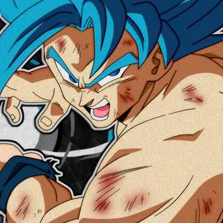 Blue hair Goku wallpaper