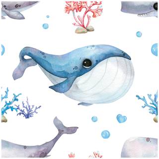 Cartoon whale wallpaper
