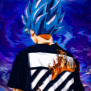 Blue hair Goku wallpaper