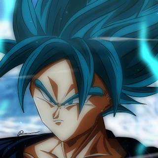 Blue hair Goku wallpaper