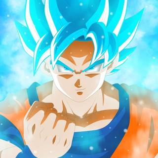 Blue hair Goku wallpaper