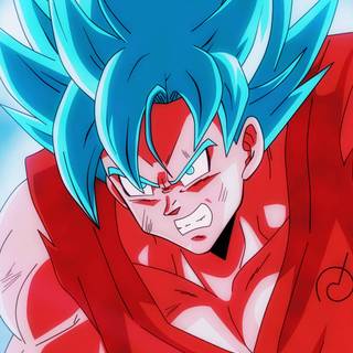 Blue hair Goku wallpaper