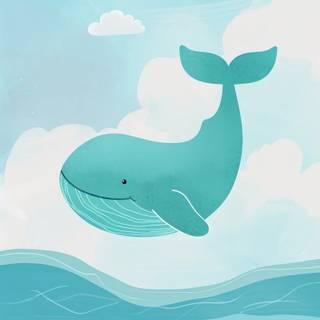 Cartoon whale wallpaper