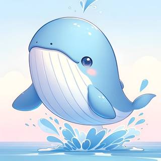 Cartoon whale wallpaper