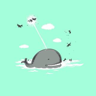 Cartoon whale wallpaper