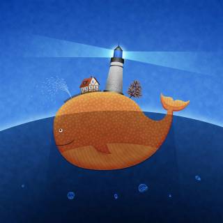 Cartoon whale wallpaper