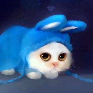 Bunny and cat wallpaper