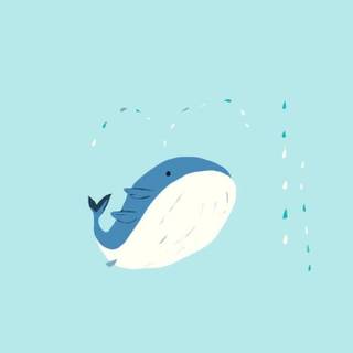 Cartoon whale wallpaper