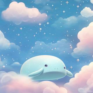 Cartoon whale wallpaper