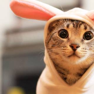 Bunny and cat wallpaper
