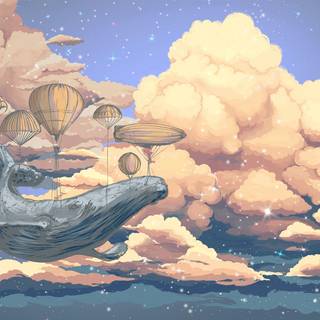 Cartoon whale wallpaper