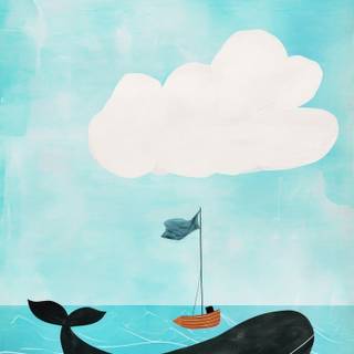 Cartoon whale wallpaper