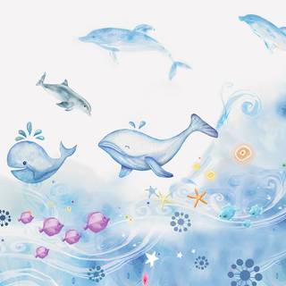Cartoon whale wallpaper