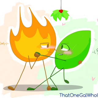 BFDI Leafy and Firey wallpaper