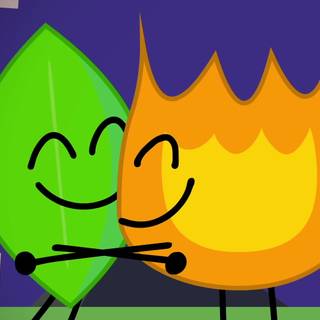 BFDI Leafy and Firey wallpaper