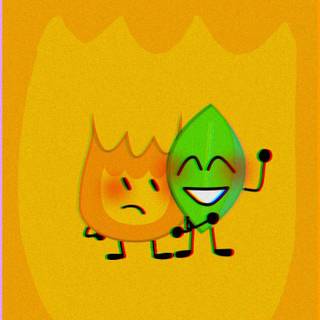 BFDI Leafy and Firey wallpaper