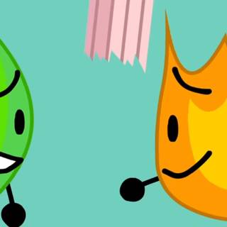 BFDI Leafy and Firey wallpaper