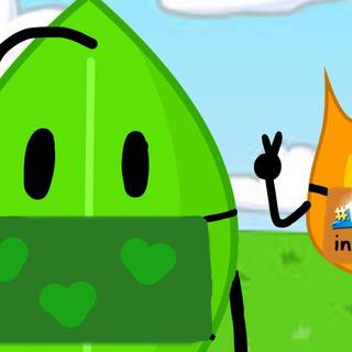 BFDI Leafy and Firey wallpaper