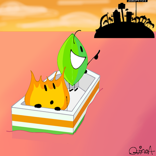 BFDI Leafy and Firey wallpaper