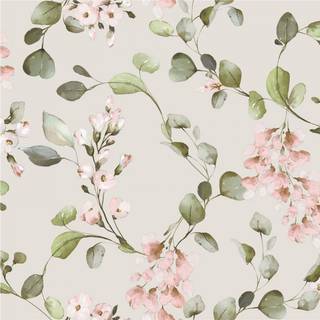 Green and pink flowers wallpaper