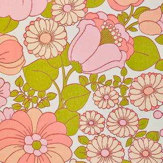 Green and pink flowers wallpaper