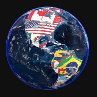 Globe with flag wallpaper