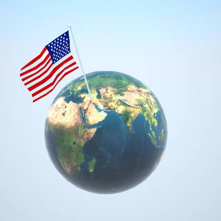 Globe with flag wallpaper