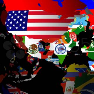 Globe with flag wallpaper