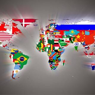 Globe with flag wallpaper