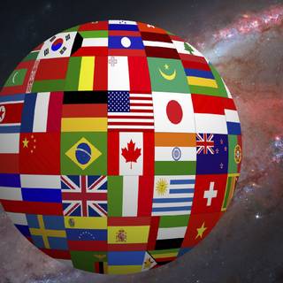 Globe with flag wallpaper