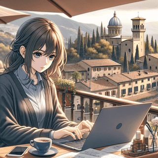 Girl working wallpaper