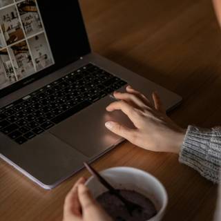 Girl working wallpaper