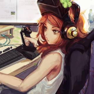 Girl working wallpaper