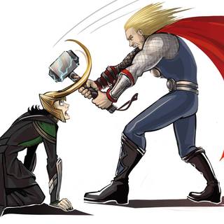 Thor vs Loki wallpaper