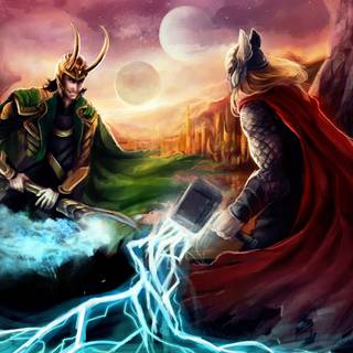 Thor vs Loki wallpaper