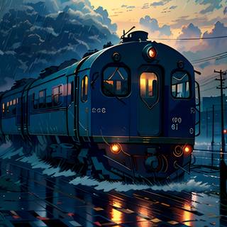 Anime train 4k wallpaper