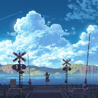 Anime train 4k wallpaper