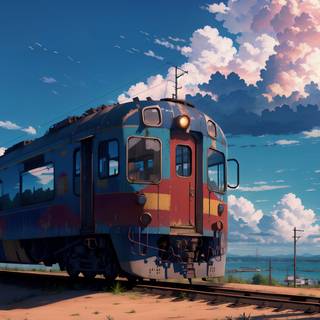 Anime train 4k wallpaper