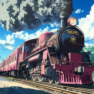 Anime train 4k wallpaper