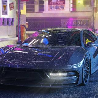 4k Cyberpunk car wallpaper