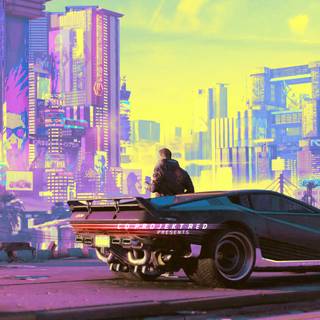 4k Cyberpunk car wallpaper