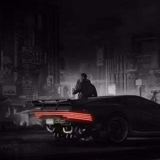 4k Cyberpunk car wallpaper