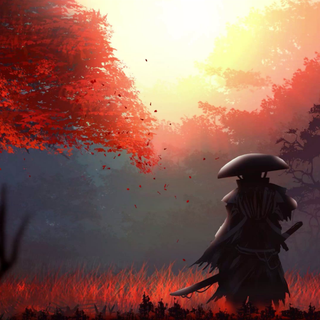 Samurai vs dragon 4k wallpaper