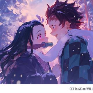 Demon Slayer kiss wallpaper