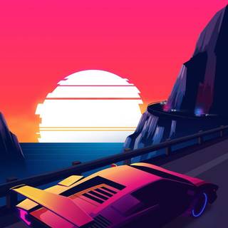 Retro car mobile wallpaper