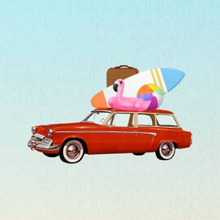 Retro car mobile wallpaper