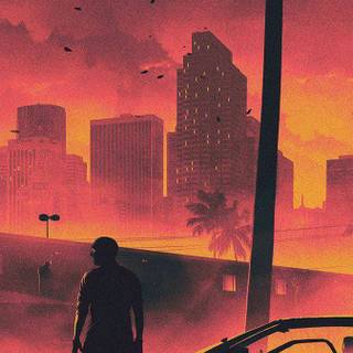 Retro car mobile wallpaper