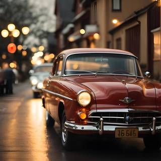 Retro car mobile wallpaper