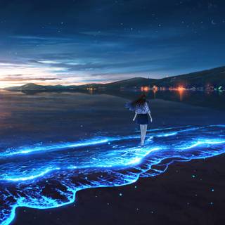 4k anime ocean wallpaper